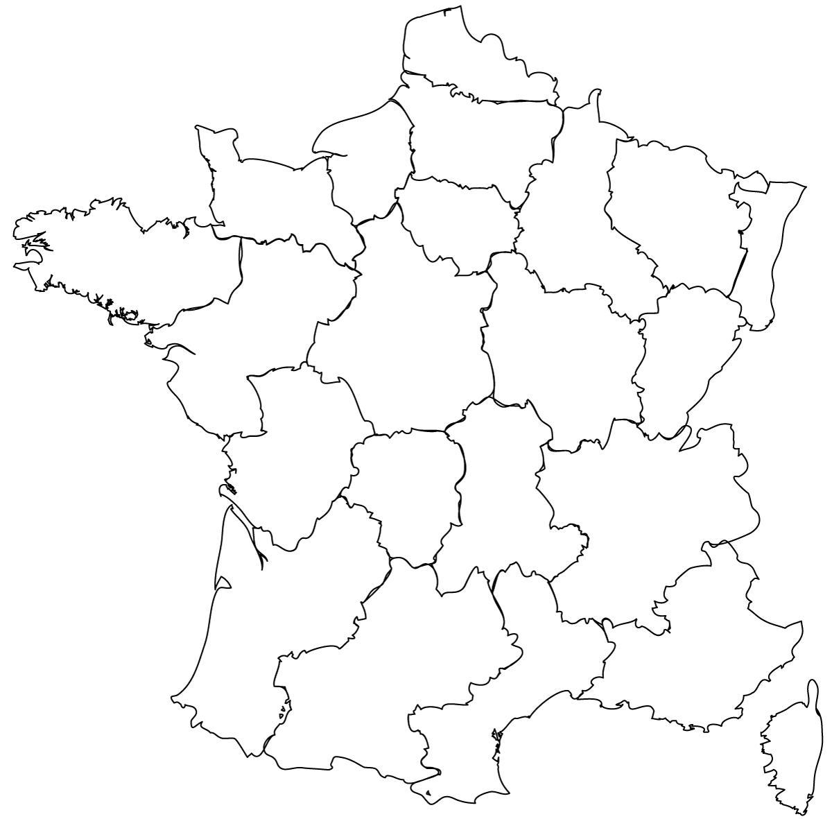 пустая карта Франции