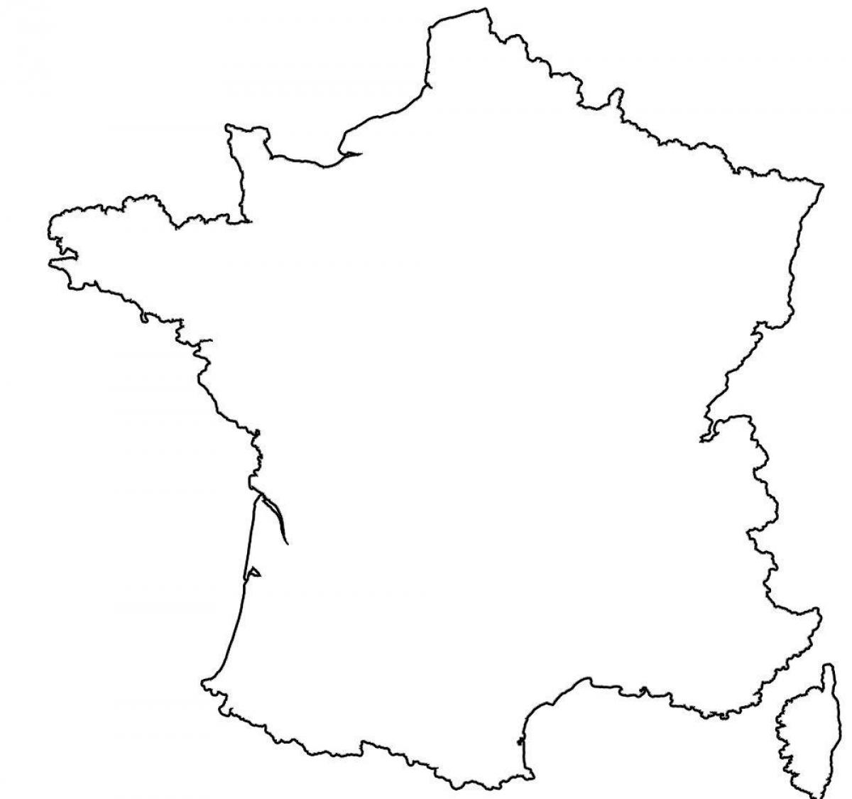 карта контуров Франции