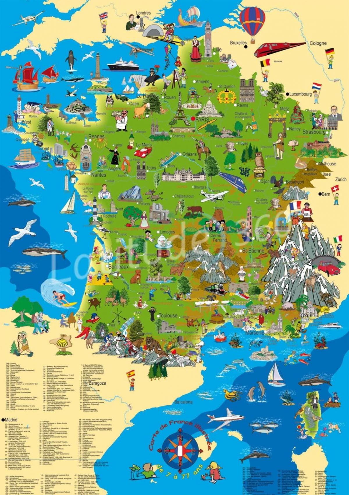 туристическая карта Франции