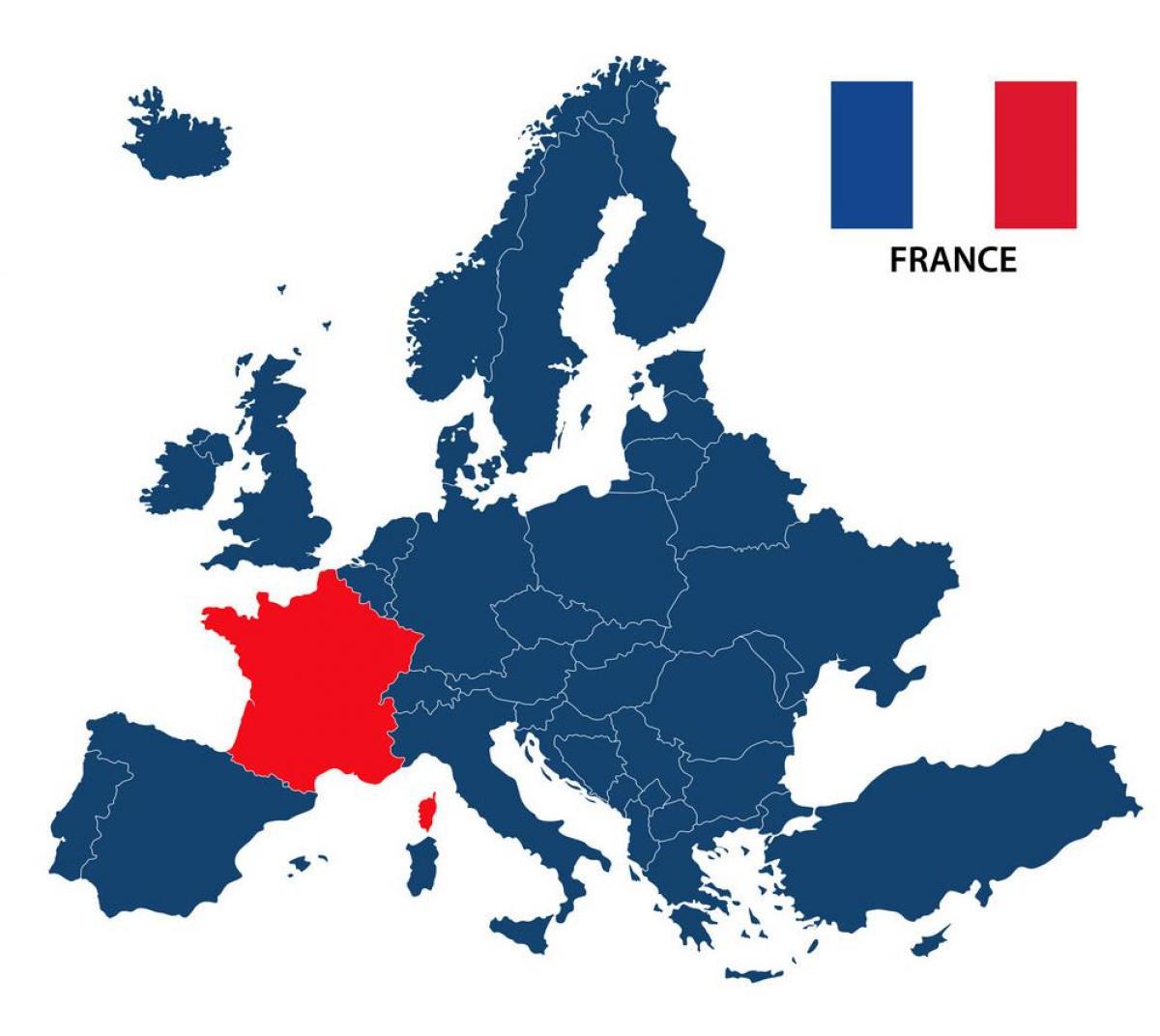 расположение Франции на карте Европы